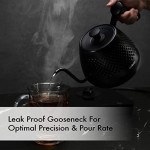 Gooseneck Electric Kettle, Variable Temperature Control & Presets, Pour Over Coffee & Tea Kettle, Stainless Steel Electric Pour Over Kettle, Rapid Heating, Black Tea Kettle, Glass Base