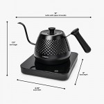 Gooseneck Electric Kettle, Variable Temperature Control & Presets, Pour Over Coffee & Tea Kettle, Stainless Steel Electric Pour Over Kettle, Rapid Heating, Black Tea Kettle, Glass Base