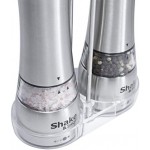 Electric Salt and Pepper Grinder Set Adjustable Coarseness Stainless Steel Battery Operated Mill With LED Light and Complimentary Mill Rest (Pack of 2 Mills)