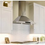 30 inch Wall Mount Range Hood 800CFM, with DC Motor, Stainless Steel Vent Hood with 6 Speeds Exhaust Fan, Convertible to Ducted and Ductless